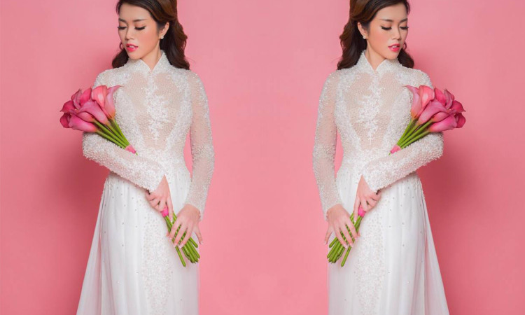 Hoa hậu Việt Nam quốc tế Vân Khương đẹp hớp hồn độc giả bằng bộ áo dài trắng, dáng lụa