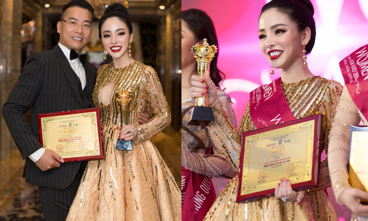 Hoa hậu Nguyễn Hoàng Hạ My lộng lẫy nhận giải Bông hồng quyền lực